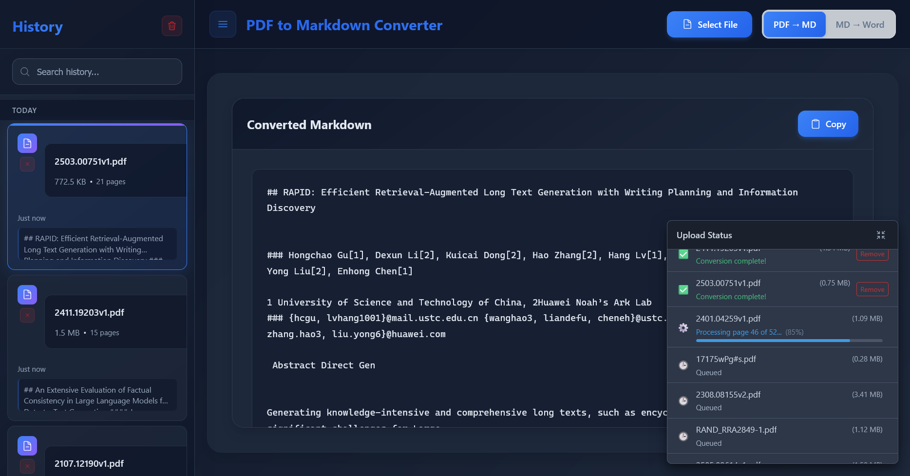 PDF3MD Screenshot